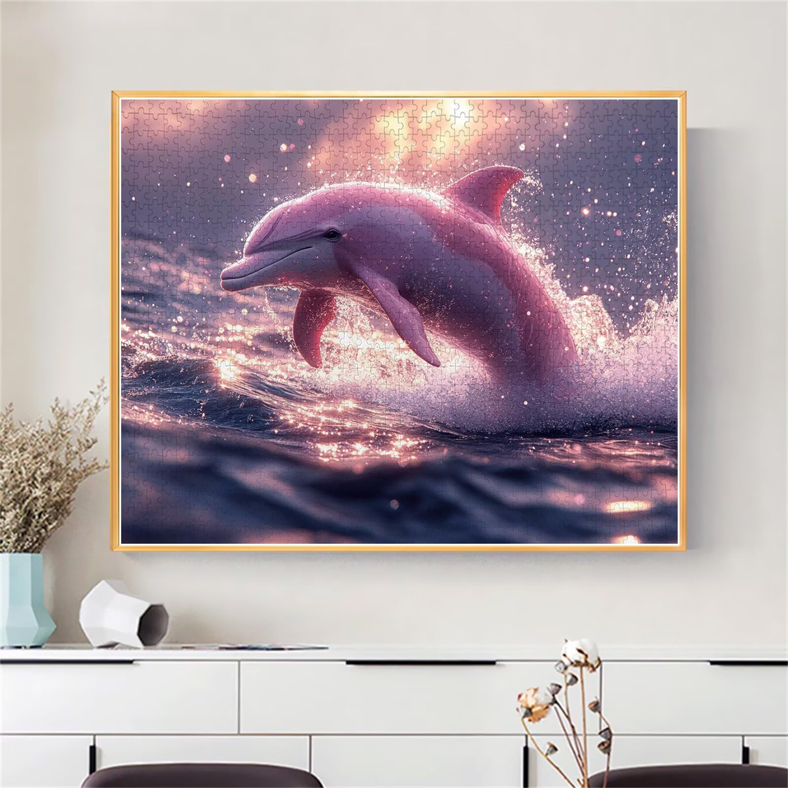 Delphin Puzzle für Erwachsene Kinder Anspruchsvoll 5000 Teile Impossible Klassische Puzzles Schwer Tier ab 8 9 10 Jahre Mädchen Jungen Jigsaw Kunst Educa,für Dekoration und Geschenke 105x156cm t-179