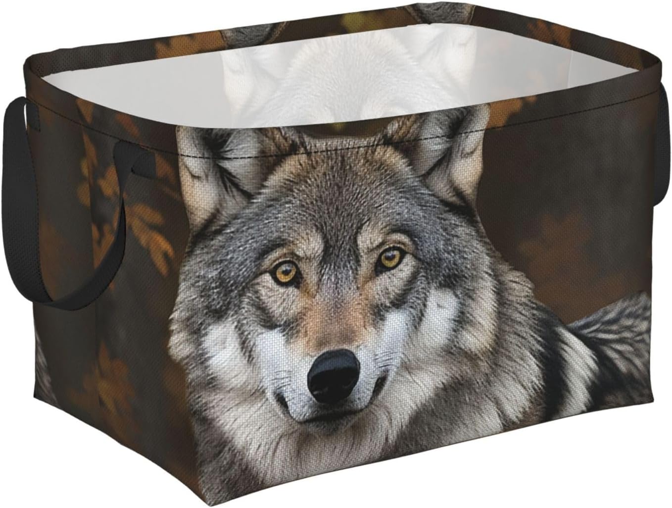 Collapsible Storage Basket for Shelves, Decorative Closet Bin with Handles
