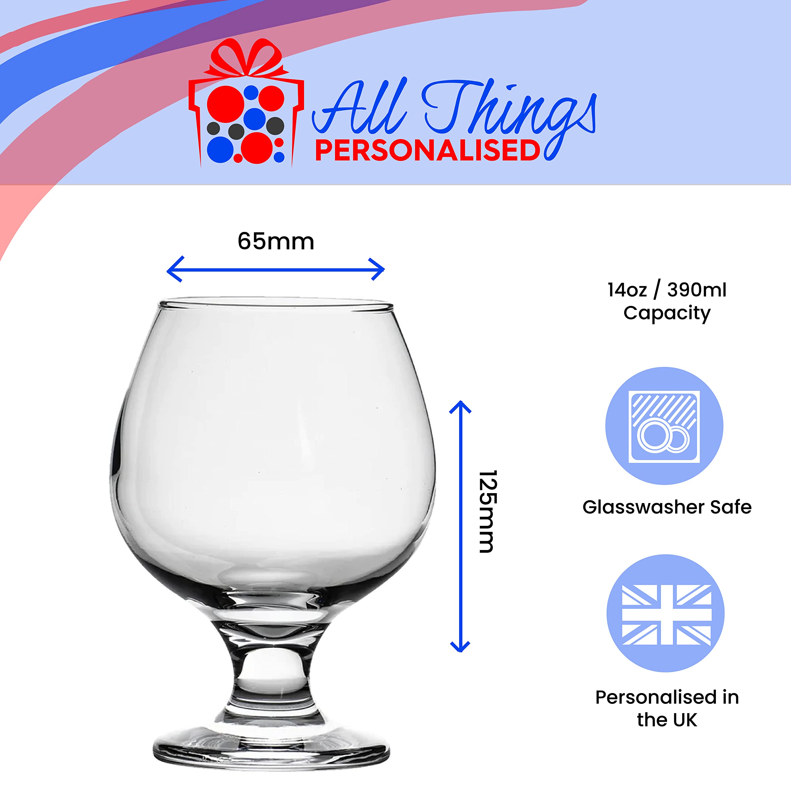Copa De Brandy Grabada Personalizada - Ideal Para Bodas Cumplea Os O Regalo