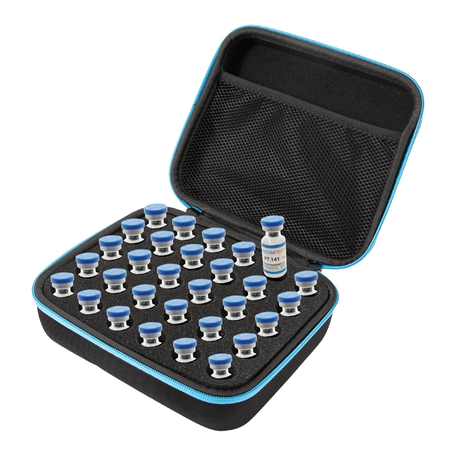 Insulin Fridge Holder Storage Case Insulin Vial Protector Holder Fits Standard 10ml U-100 Vials,30-Slot with 2 Zipper（Only Case）