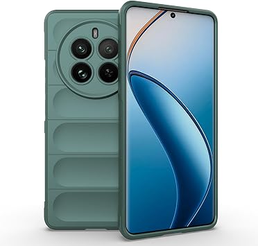 ESTH  Liquid Silicone Case for Realme 12 Pro/Realme 12 Pro Plus with Antibacterial Protection and Scratch-Resistant Soft Microfibre Lining All-Round Protection Shockproof Mobile Phone Case Green