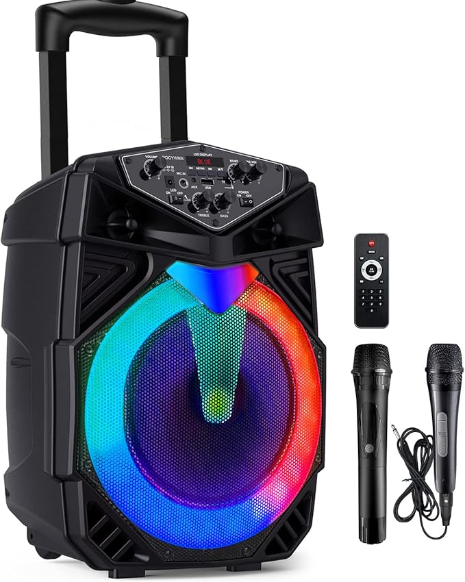 Amazon カラオケセット 家庭用 ワイヤレススピーカー 拡声器 【最大出力200W】 10インチカラオケ アンプ テレビ 接続 自宅