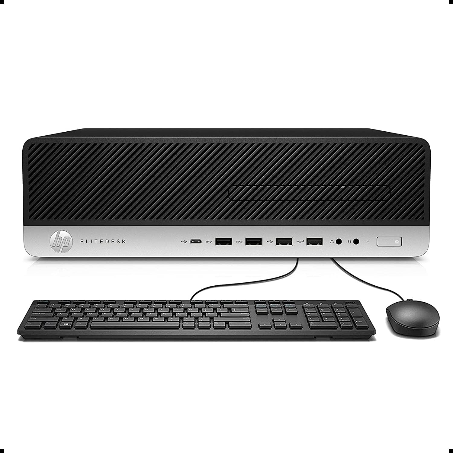 HP EliteDesk 800 G3 SFF Ordenador de sobremesa, Intel Core i5-6500, 8 GB de RAM, SSD de 256 GB, Teclado US QWERTY, Windows 11 Pro (Reacondicionado)