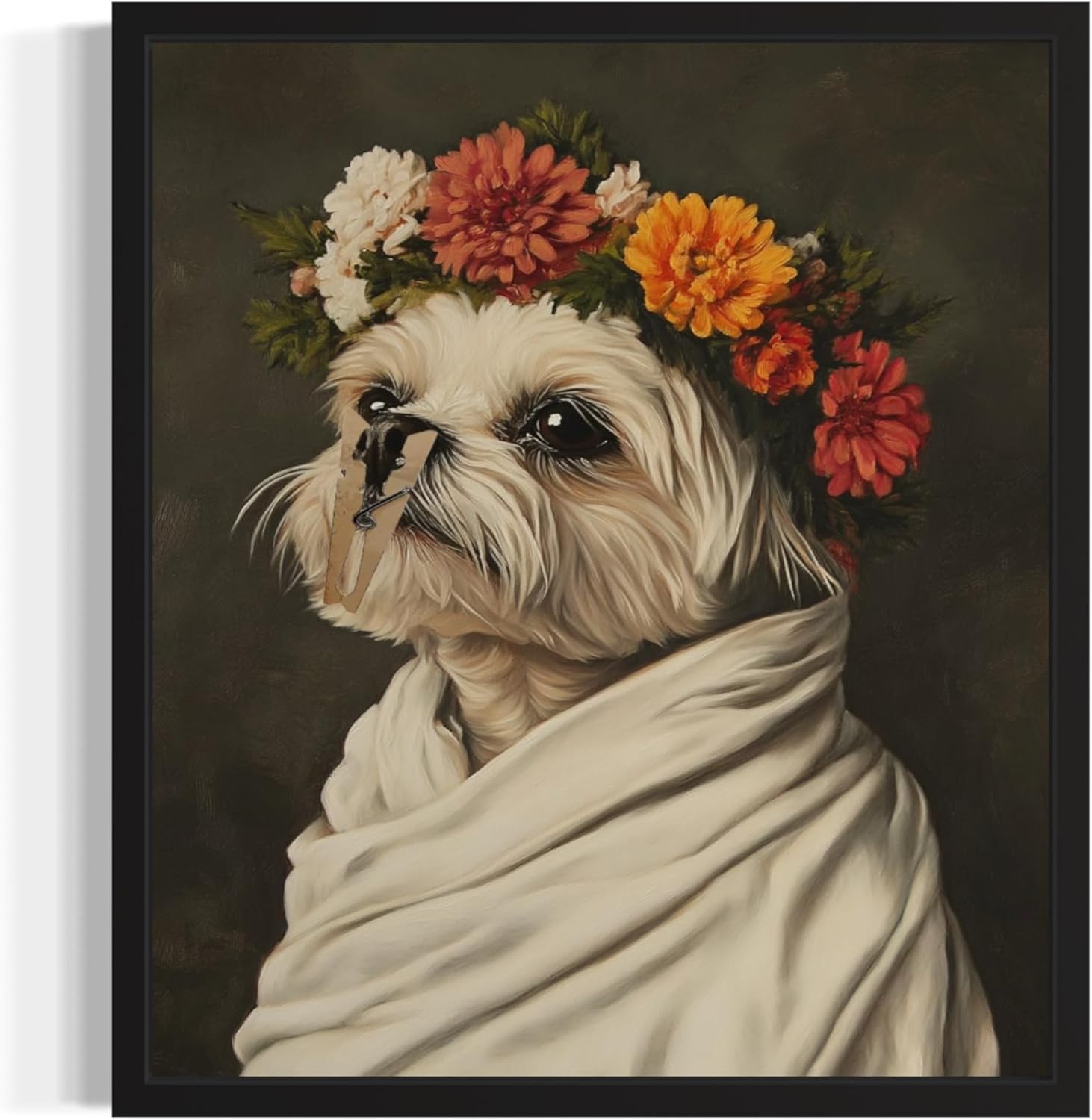 Siberian Husky Funny Bathroom Canvas Wrapped Humor Smell Pinch Nose Dog Poster Print Wall Art Animal Disgusting Smell Toilet Painting For Bathroom, Restroom, Painting Gallery 16 (Siberian Husky, 20"L x 16"W CANVAS, Wrapped Canvas)