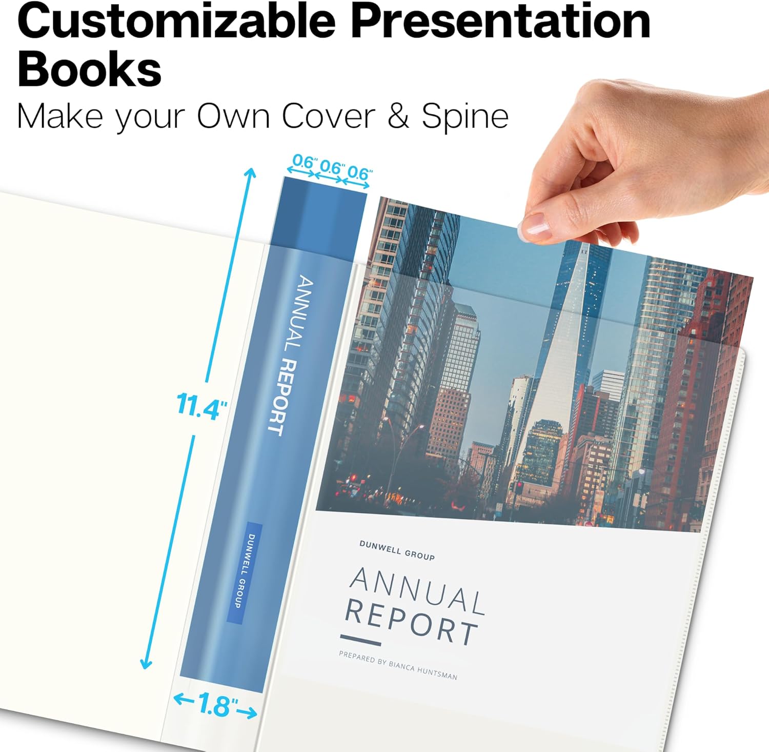 dunwell presentation binder 24-pocket, displays 48 pages, 8.5x11 portfolio binder with plastic sleeves, storage and organizer for documents, certificates, projects, photos (3 pack, ivory) ivory 3 pack