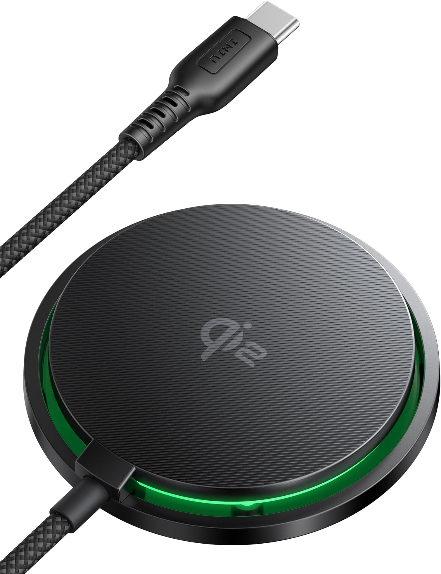INIU Magnetic Wireless Charger, Qi2 Certified 15W Fast Wireless Charging Pad with Cooling Fan & LED Light, for iPhone 17 16 15 14 13 12 Series, AirPods, and More (Adapter Not Included)