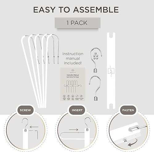 Vista 29 de MORALVE Perchas para pantalones que ahorran espacio – Perchas europeas de madera de haya y jeans – Organizador de armario y estante para pantalones