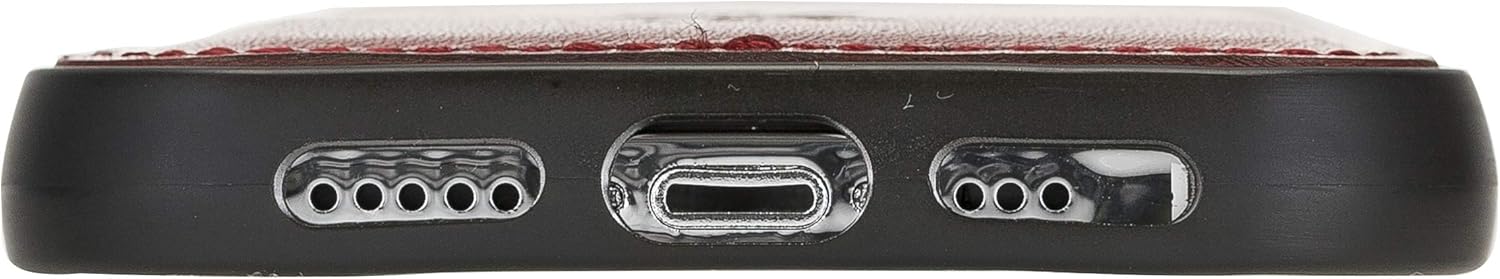 Venito Lucca Leather Case Compatible with iPhone 12 (6.1 inch) and iPhone 12 Pro (6.1 inch) – Extra Secure with Padded Back Cover (Burnt Red)