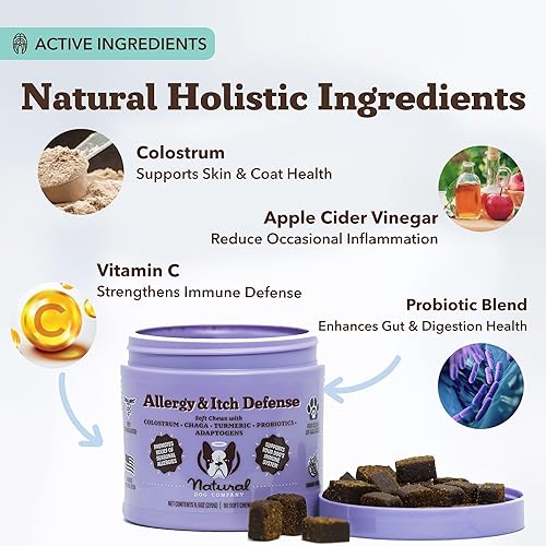 Vista 90 de Natural Dog Company Masticables calmantes para perros, suplemento para aliviar el estrés y la ansiedad con manzanilla, raíz de valeriana y Fuerza