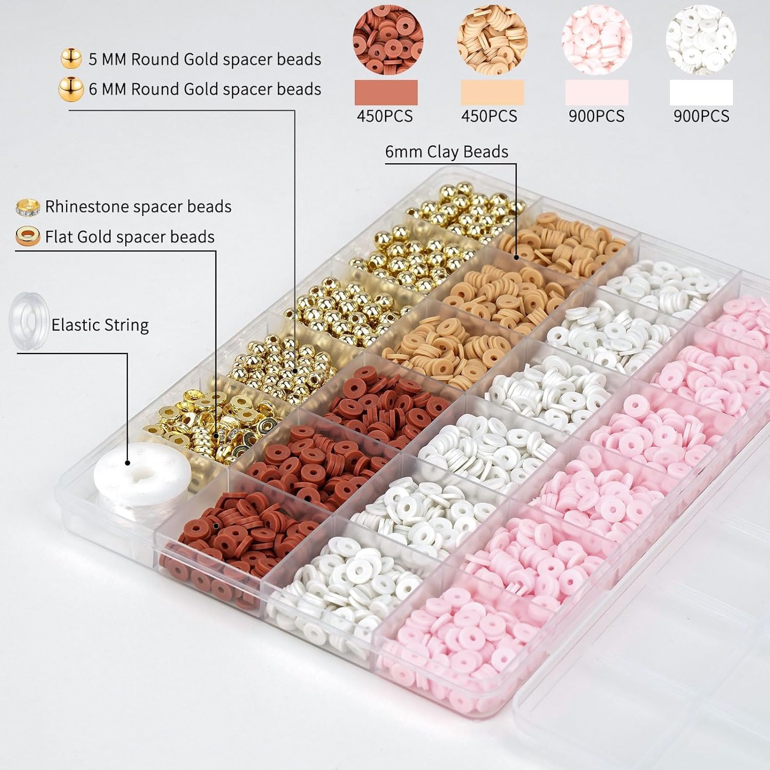 Jeu De Creation Bijoux,Ensemble De Perles En Argile Polymère,bracelets De Bricolage,collier