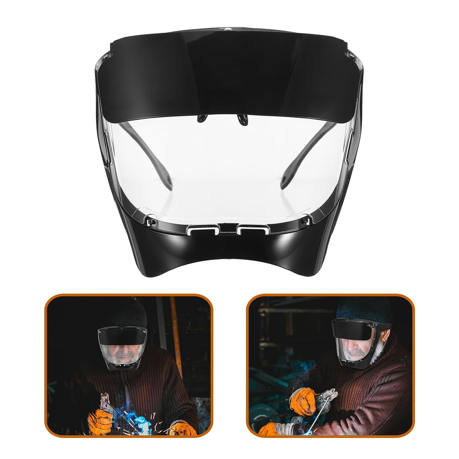 Luxshiny Welding Face Mask with Ear-hook, Lightweight Plastic Face Cover for Electric Welding, Grinding and Woodworking, Small Size Safety Shield for Industrial Protection