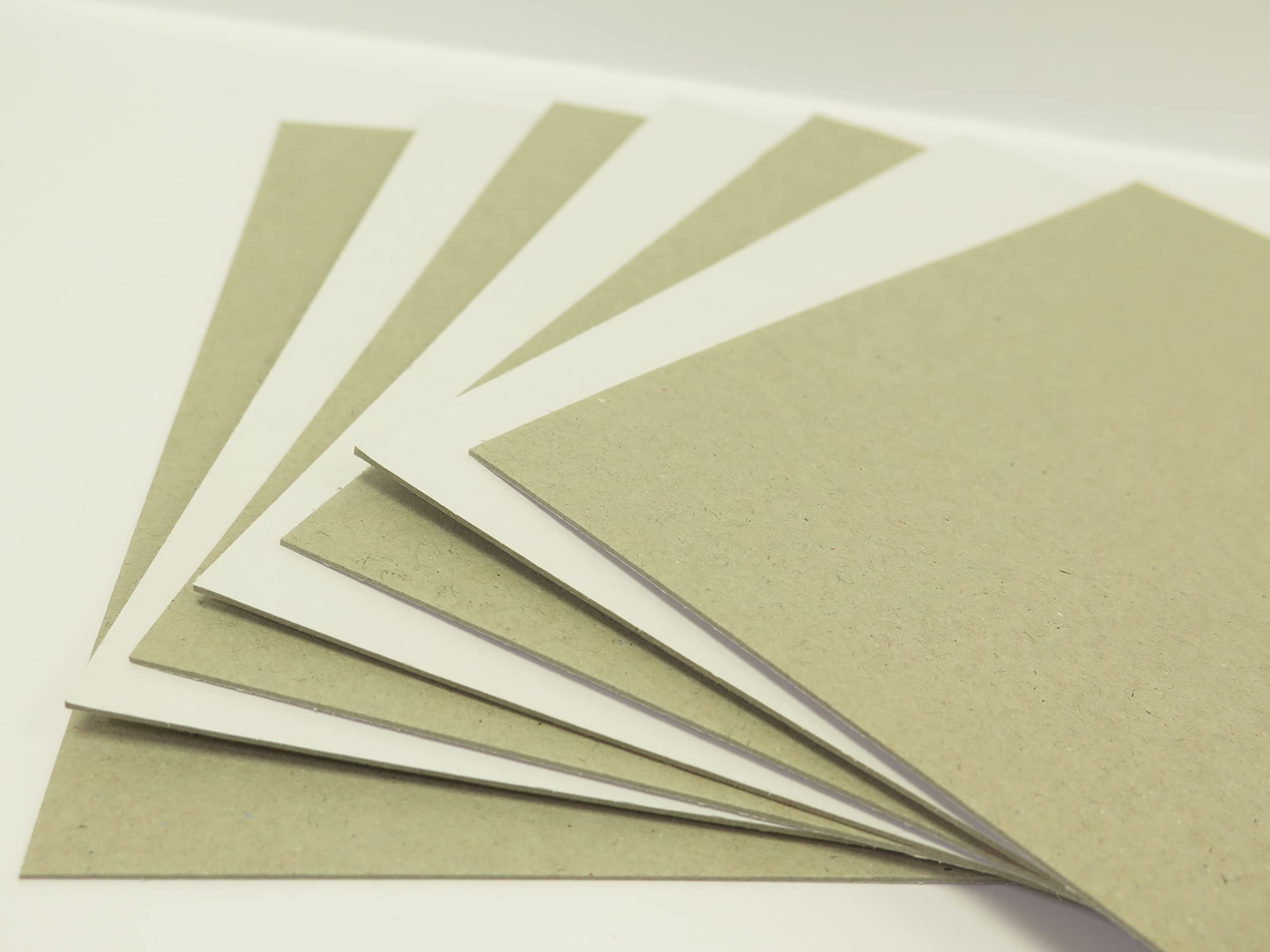 10 x A5 Greyboard Craft Card White 1 Side 1000mic 1mm (Pic Shows Front & Reverse)