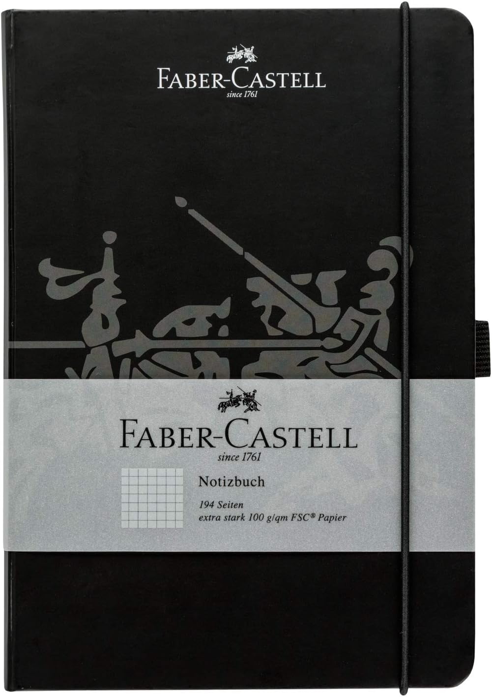 Faber-Castell 1 x Notebook, FSC Mix, Squared 145 x 210 mm Black