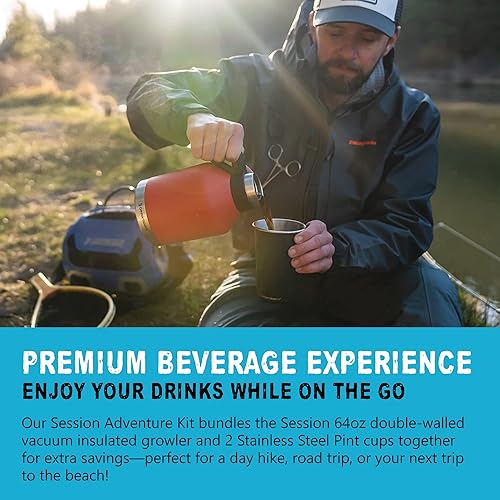 Miniatura 2 de DrinkTanks - Growlers de acero inoxidable de 64 onzas para cerveza y tazas de acero inoxidable de 16 onzas, cultivador de cerveza aislado con 2