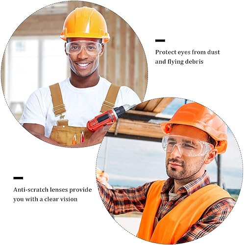 Miniatura 3 de Frienda 6 pares de anteojos de seguridad transparentes para usar sobre lentes, gafas transparentes, antivaho y arañazos, protección ocular de