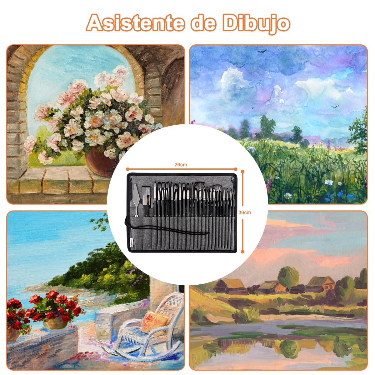 Set De Pinceles LYMEDIA 3PCS/Set Pincel Para Pintar Al Óleo