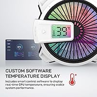 Vista 2 de ALSEYE Enfriador de CPU W90, enfriador de CPU con pantalla de temperatura para carcasa de PC de tamaño pequeño con potente ventilador de iluminación