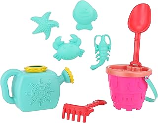 Generic Round Polygonal Sea Bucket Toy with Supplies and Tools, Pure Blue