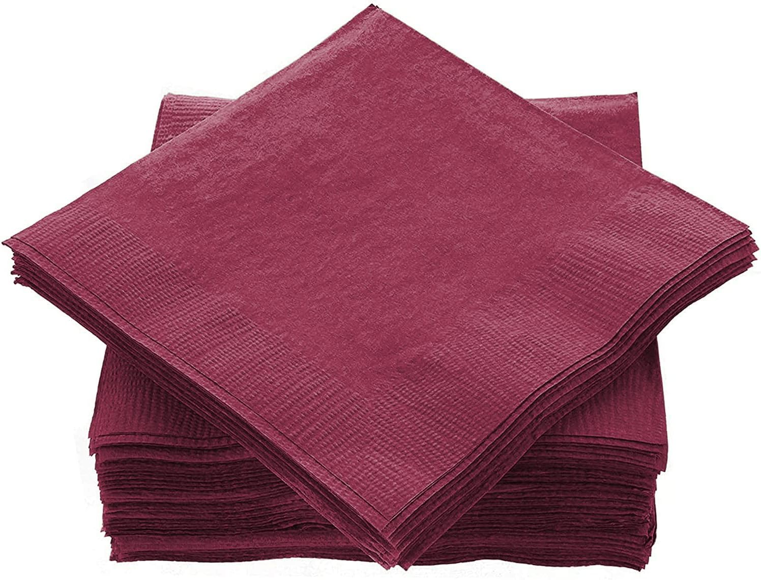 Cocktail Napkins Disposable, Burgundy Beverage Napkins Soft and Absorbent Paper
