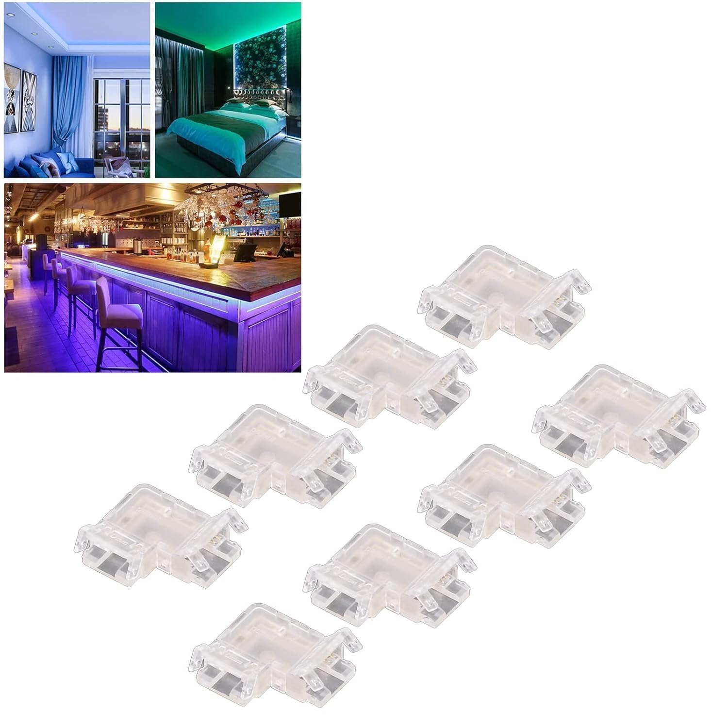 LED Strip Connectors - Solderless & Transparent -2 LED Strip Connectors - Solderless & Transparent -2