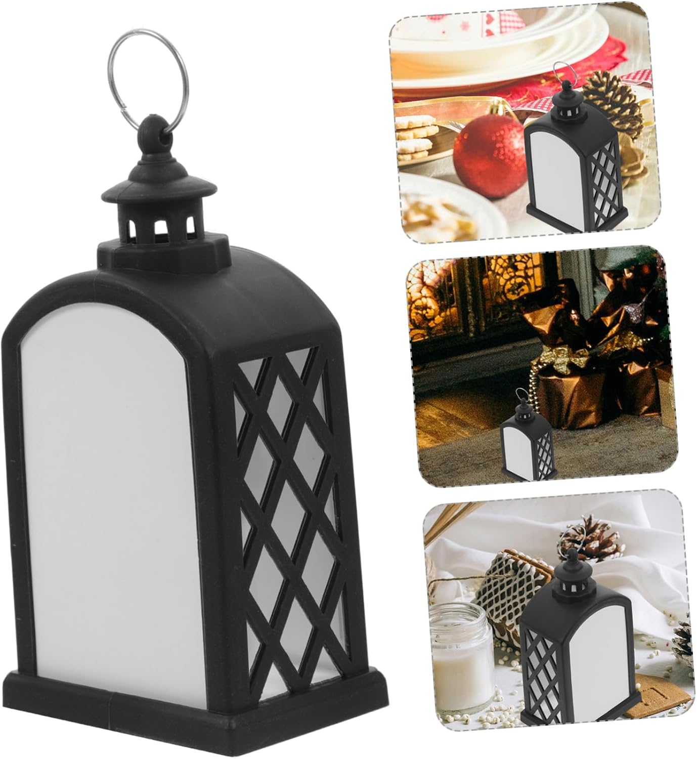 Sublimation Christmas Lantern LED Light Decorative Lamp for Festive Ambiance Battery Powered Hanging Lantern Cozy Night Light for Home Decor