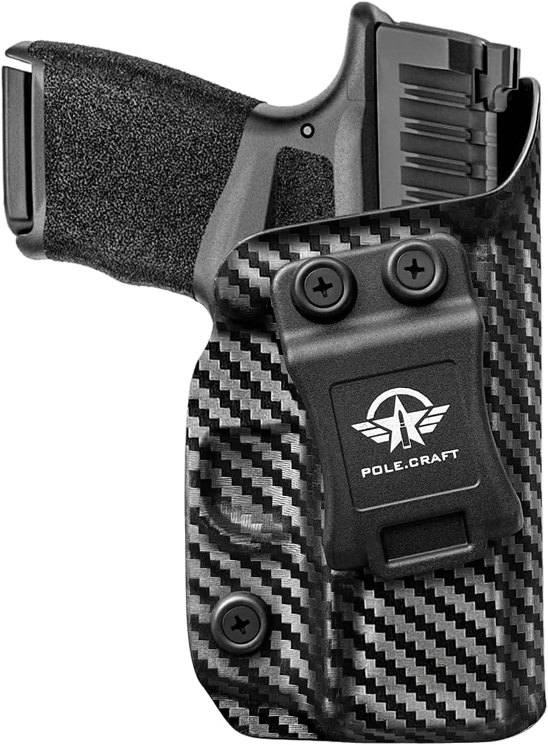 Springfield Hellcat Holster IWB Kydex Holster Custom Fit: Springfield Armory Hellcat - Inside Waistband Concealed Carry - Cover Mag-Button - Widened Entrance - No Wear, No Jitter