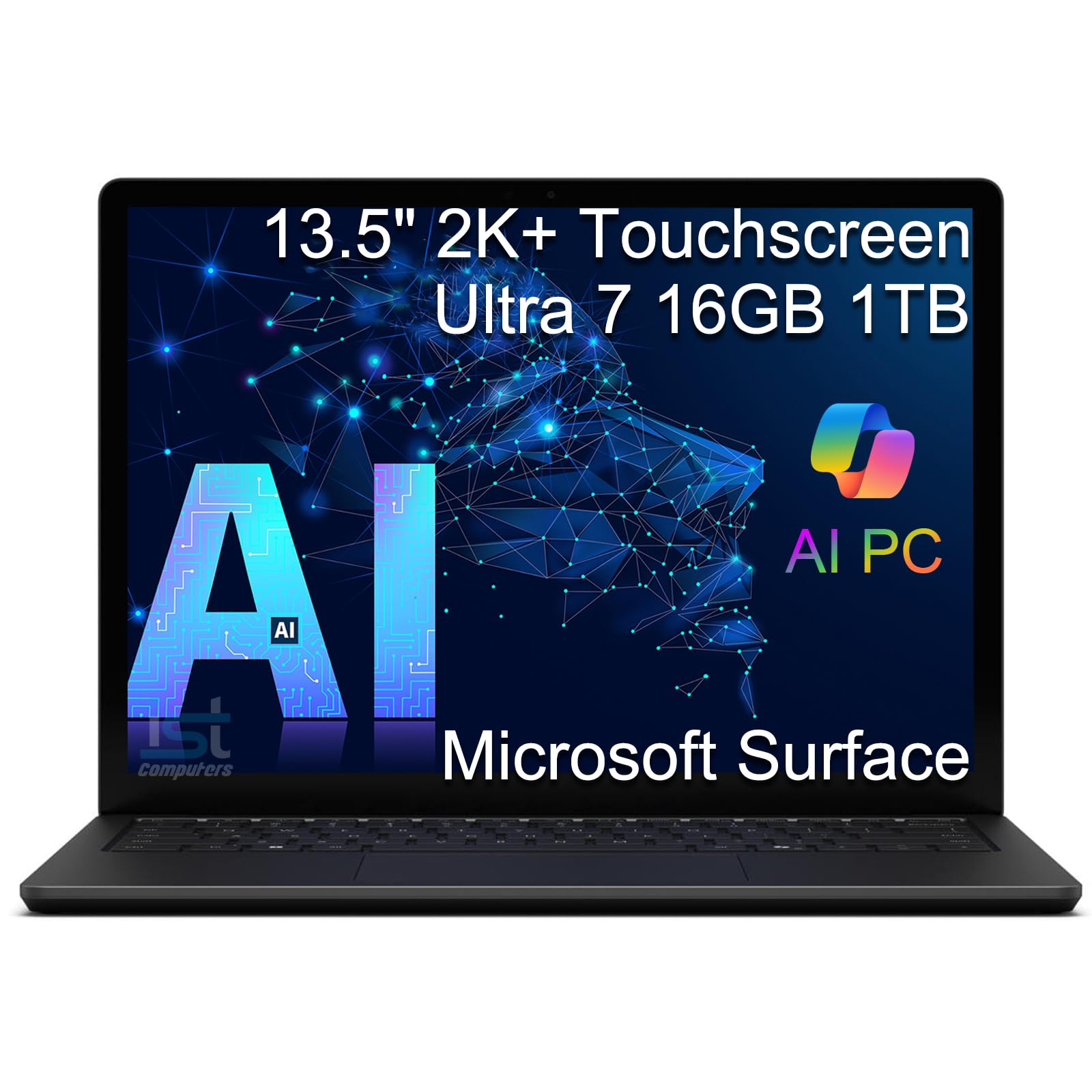 Microsoft Surface Laptop 6 AI PC for Business (13.5" 2K+ Touchscreen, Intel 16-Core Ultra 7 165H (> i7-1355U), 16GB DDR5, 1TB SSD), 18.5-Hr Long Battery Life, Backlit, IR Webcam, Win 11 Pro, Black