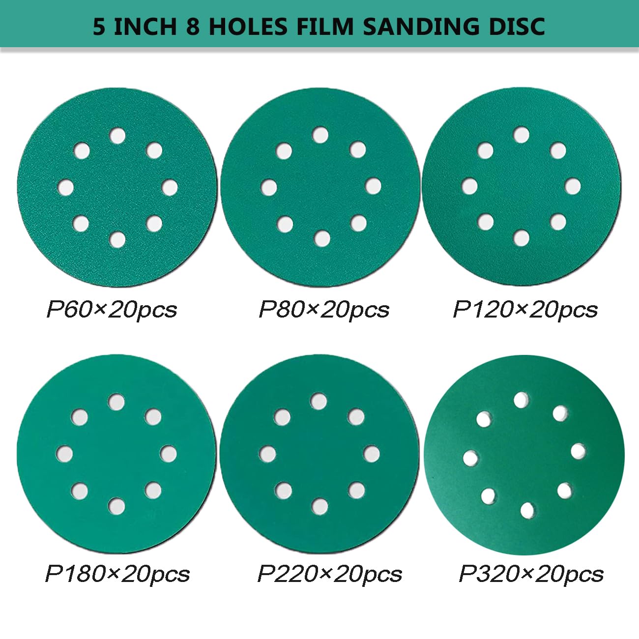5" Hook & Loop Sanding Discs - Wood, Metal, Auto -2