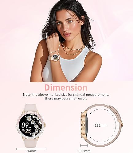 Miniatura 6 de SUNKTA Reloj inteligente para mujer (respuestahacer llamadas), reloj inteligente con pantalla curva de 1.27 pulgadas con monitor de ciclo