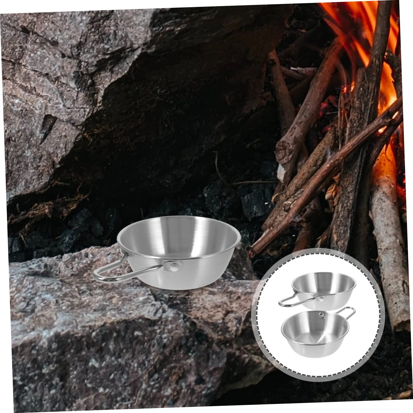 Abaodam 2Pcs Camping Bowls Lightweight Durable Multi Purpose Dishware for Outdoors for Ramen Rice Wine Soup Easy to Clean Carry