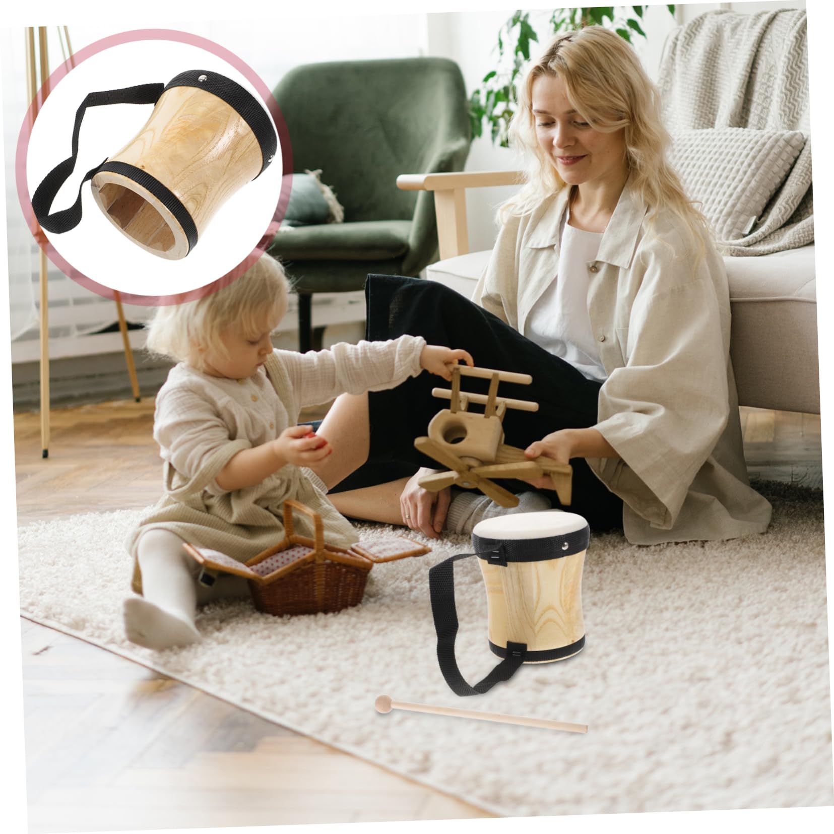 Instrumento de Percusión Infantil Mano Compacto y Ligero para Educación Musical Niñas Diseño Duradero con Pulsera para Fácil y Aprendizaje