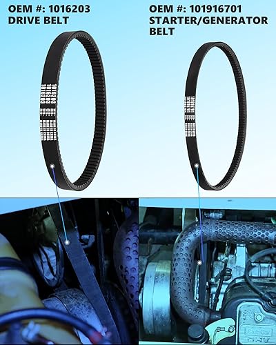 Miniatura 2 de Club Car Drive Belt & Starter Generator Belts Kits para 1997 en adelante Club Car DS y 2004 en adelante Precedente, carrito de golf OEM # 101916701,