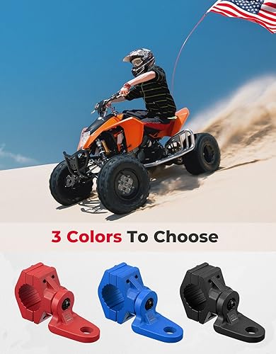 Miniatura 6 de KEMIMOTO Soporte de látigo para ATV, barra de luz de aluminio resistente para montaje de luz de persecución ajustable para manillar de