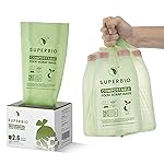SUPERBIO 2.6 Gallon Compostable Food Waste Bags, 100 Count, 1 Pack, Flat Top Food Scrap Bags ASTM D6400Certified by BPI and OK compost INDUSTRIAL,9.84L