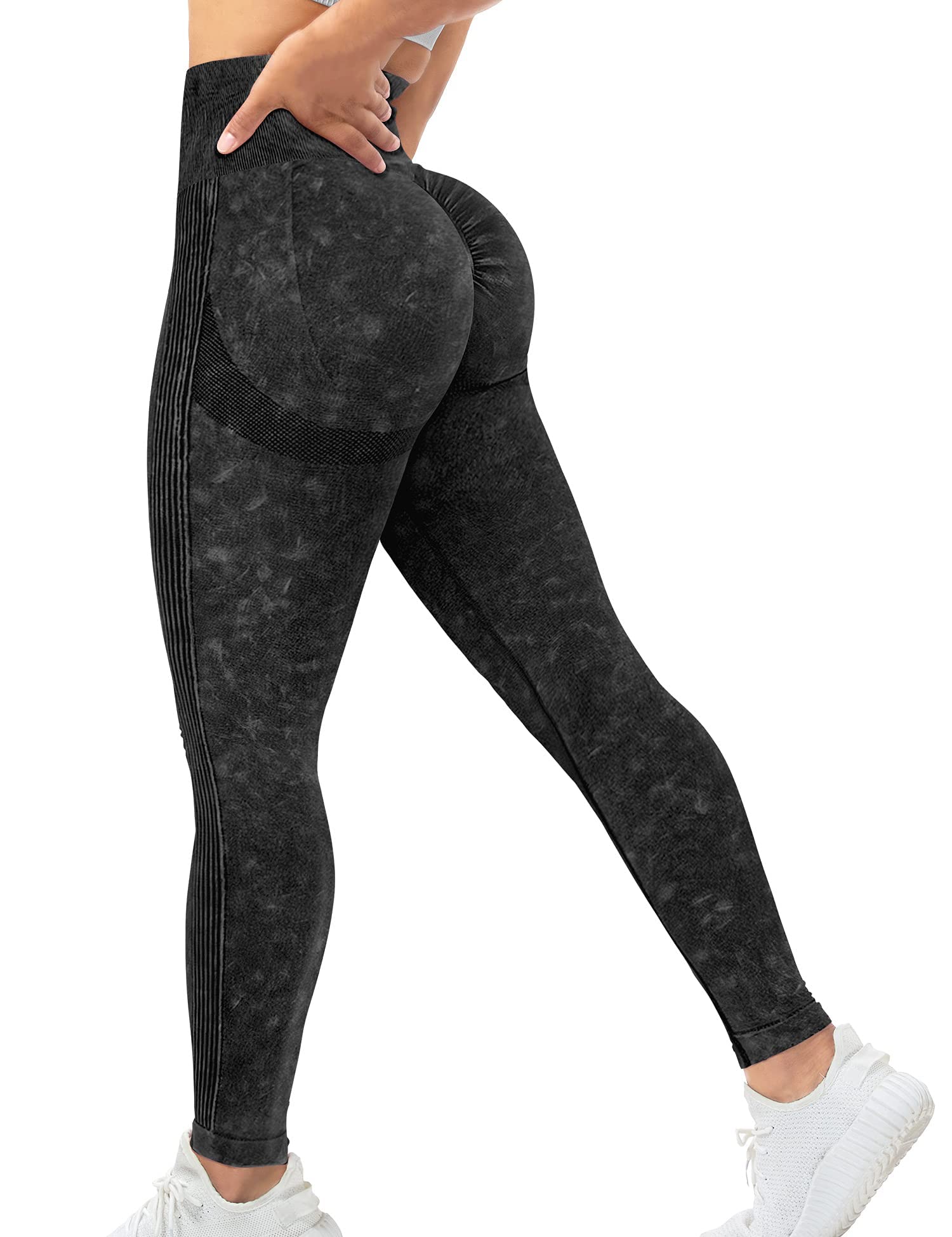 Vozobi Tiktok Trending Leggings Women's High Waist Smile Contour Booty Leggings Scrunch Butt Lift Workout Seamless Yoga Pants — view 94