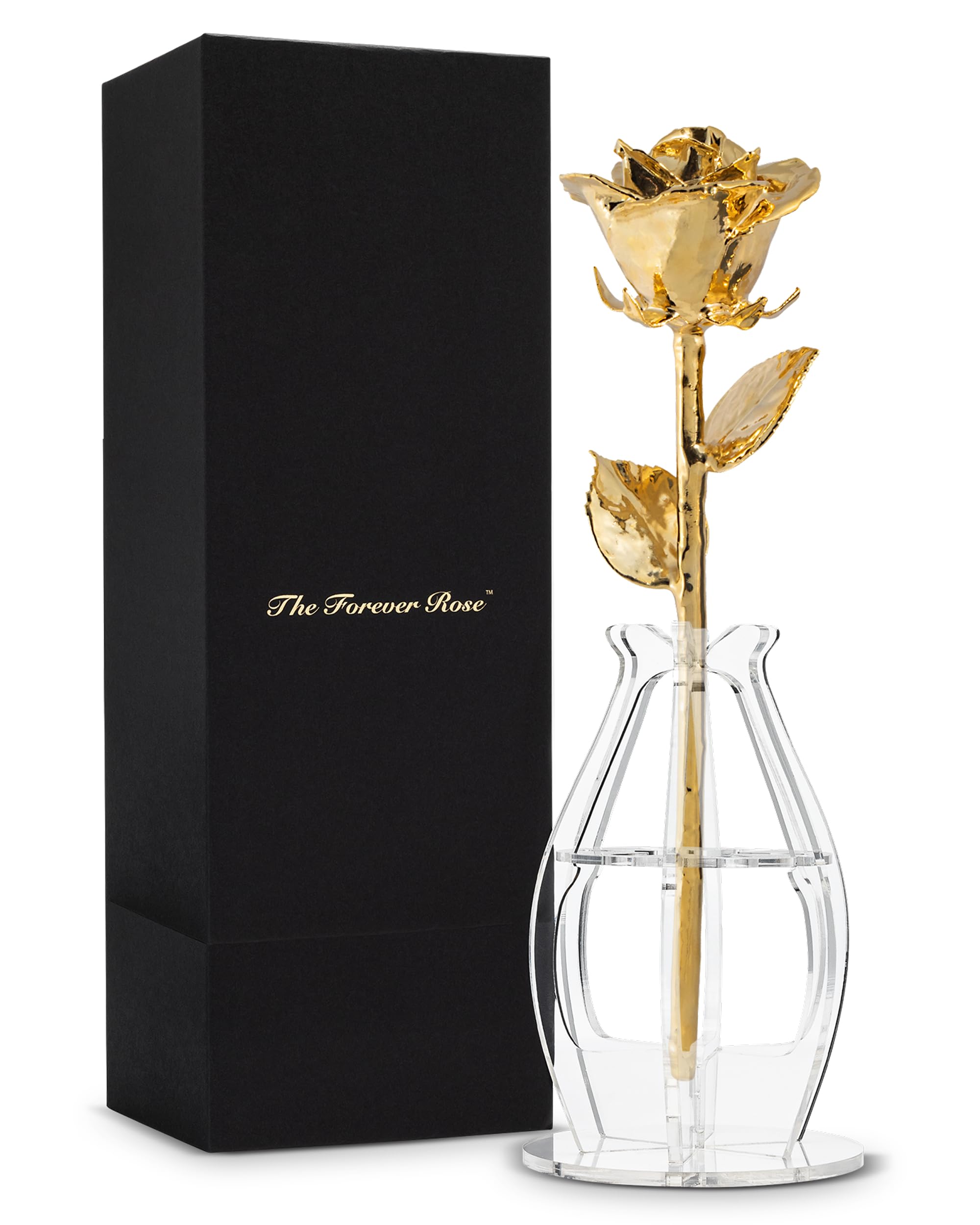 Forever Rose 24K Gold Dipped Real Rose Handmade in Bloom Box & Vase | Long Lasting Romantic Gift for Anniversary Valentines Day Mothers Day Birthday Wedding Wife Girlfriend product thumbnail 3