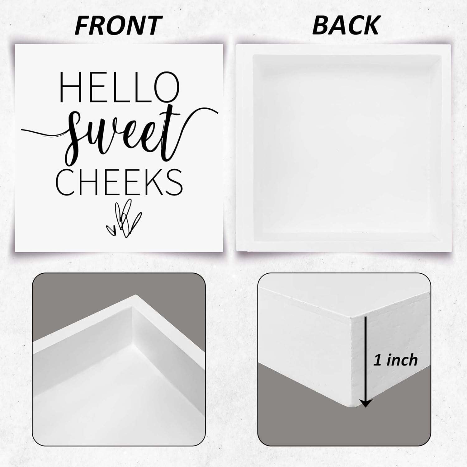 Funny Bathroom Decorations-Hello Sweet Cheeks-Wooden Box Sign Gifts for Friends,Family,Colleagues,Funny Office, Home,Dorm Decor,Birthday,Housewarming Gifts, Christmas Gift.(020) - Image 3