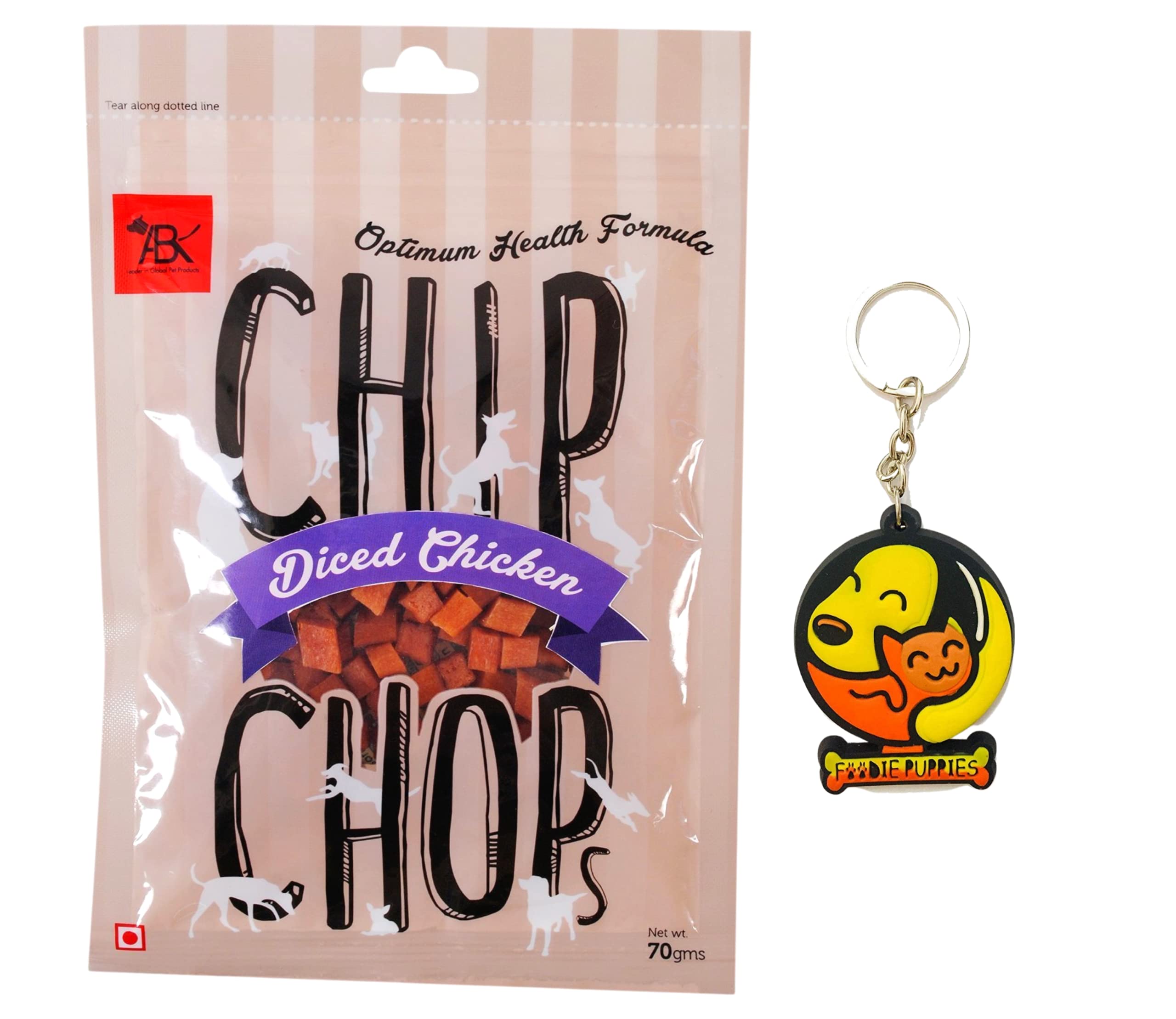 Chip Chops Optimum Health Formula Diced Chicken Treat for Dogs - 70gm (Pack of 3)| Highly Nutritional & Digestible | Suitable for All Dog Breeds - Sold by Foodie Puppies with Free Key Ring (B08H5MNWKQ) Amazon Price History, Amazon Price Tracker