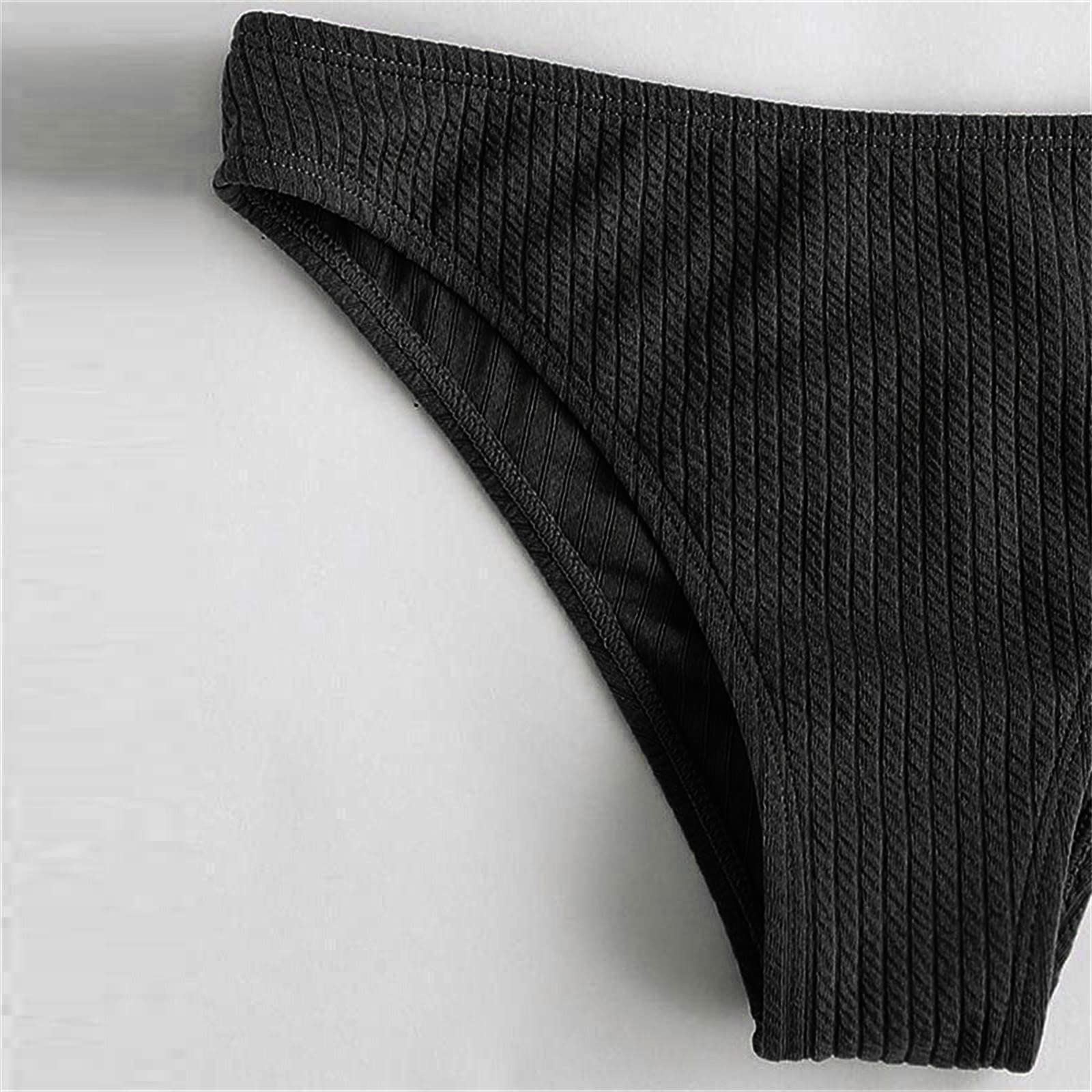 Bikini con lunares de dos piezas para niñas, cintura alta, traje de baño, negro