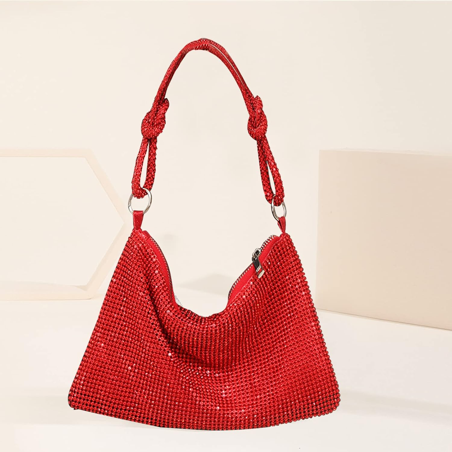 CORIOS Women Rhinestone Evening Bag Crystal Clutch Bag Glitter Sparkly Handbag Wedding Purse