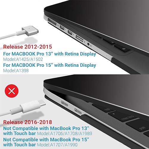 Miniatura 21 de iBenzer – 2 en 1 carcasa de plástico duro y cubierta de teclado para MacBook Pro Retina de 13"/15", Negro