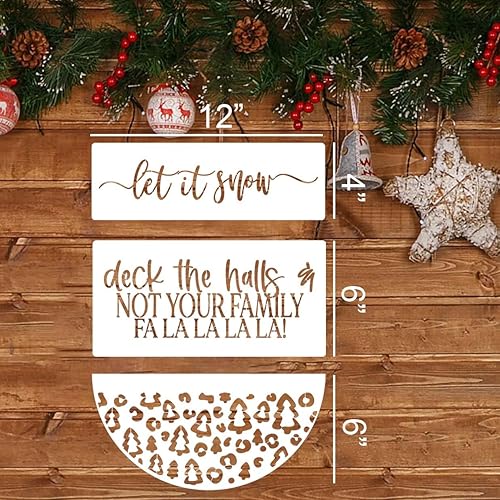 Miniatura 2 de Plantillas navideñas para pintar de 12 pulgadas, plantillas navideñas para madera, media redonda, plantillas navideñas para decoración del hogar y