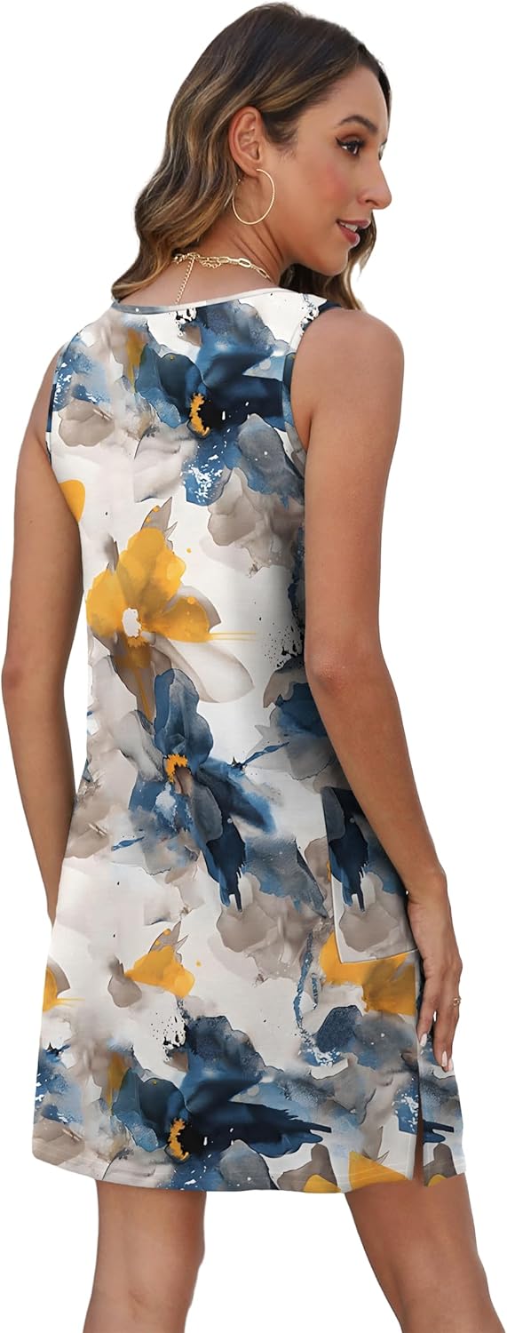 Coverup Summer Dresses for Women 2025 Eyelet Casual Loose Sleeveless Sundresses Tank Dresses with Pockets - Image 5