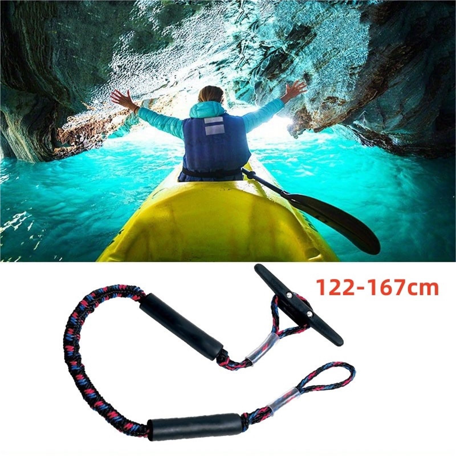 Festmacherleine, 2-teiliges Set Bungee-Dock-Linie Festmacher-Dock ausziehbar oder sicheres Andocken von Kanus, Motorbooten, Zubehör