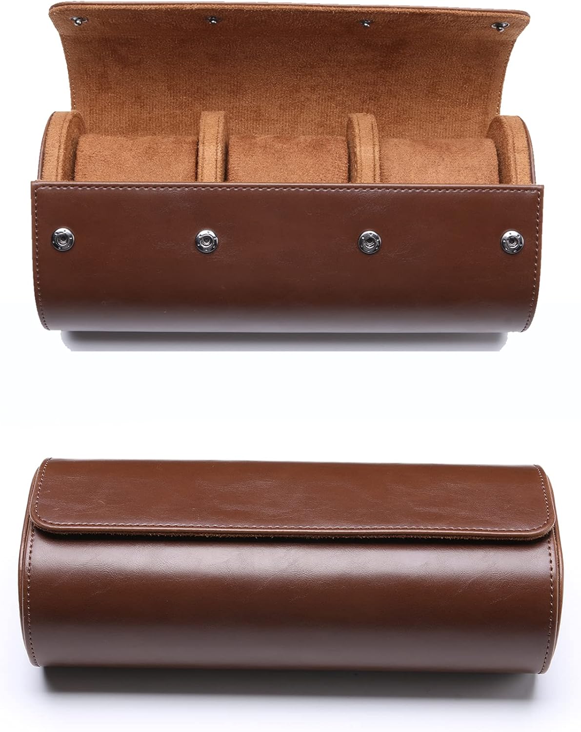 Watch Case Watch Roll Travel Case 3 Slot Pu Leather