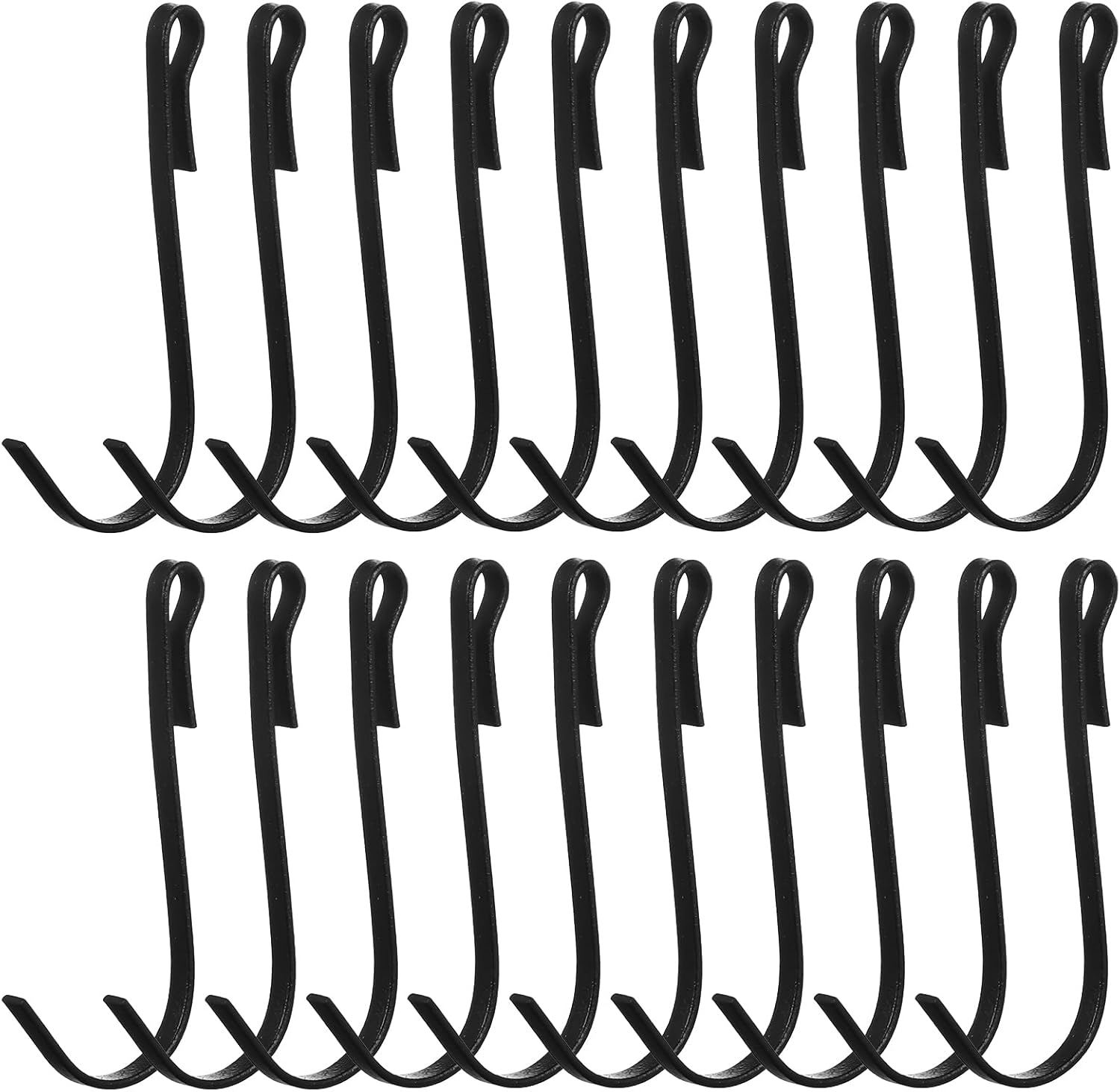 20 Pcs Shelf Hooks Grid Wall Hooks for Wire Shelving Accessories Stainless Steel J Hook for Hanging Sink Hanger for Kitchen Bedroom Office, Wire Hook Rack, Black
