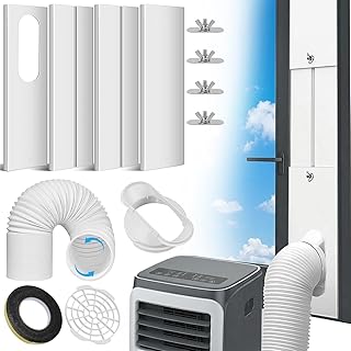 Klimaanlage Fensterabdichtung Kit, 4 Platte Mobile Klimagerät Fensterkit Verstellbar 43-150cm, Fenster Klimaanlage Abdichtung mit Adapter 130mm Abluftschlauch für Horizontalen Schiebefenster