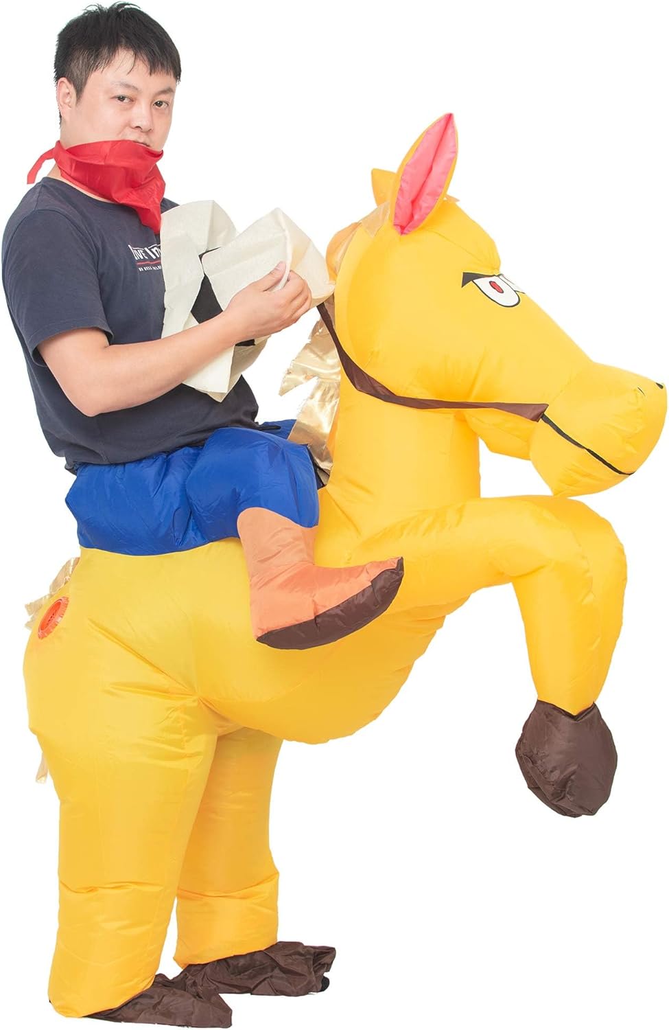 Inflatable Cowboy Costume Adult Western Horse Rider Fancy Dress for Men Women Halloween Party Suit - Image 3