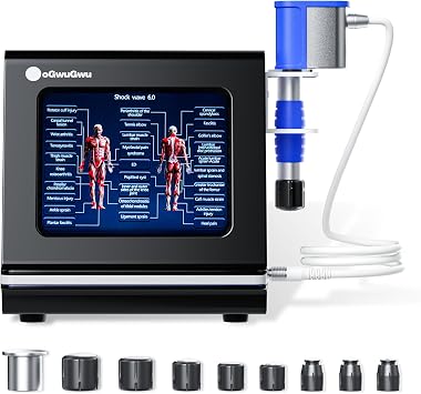 Professional High-Intensity Muscle Care Device, Deep Muscle Relief Massager for Back/Foot/Elbow Discomfort, 10Bar Pressure, 9 Heads & Smart Touchscreen, Non-Invasive Muscle Recovery System