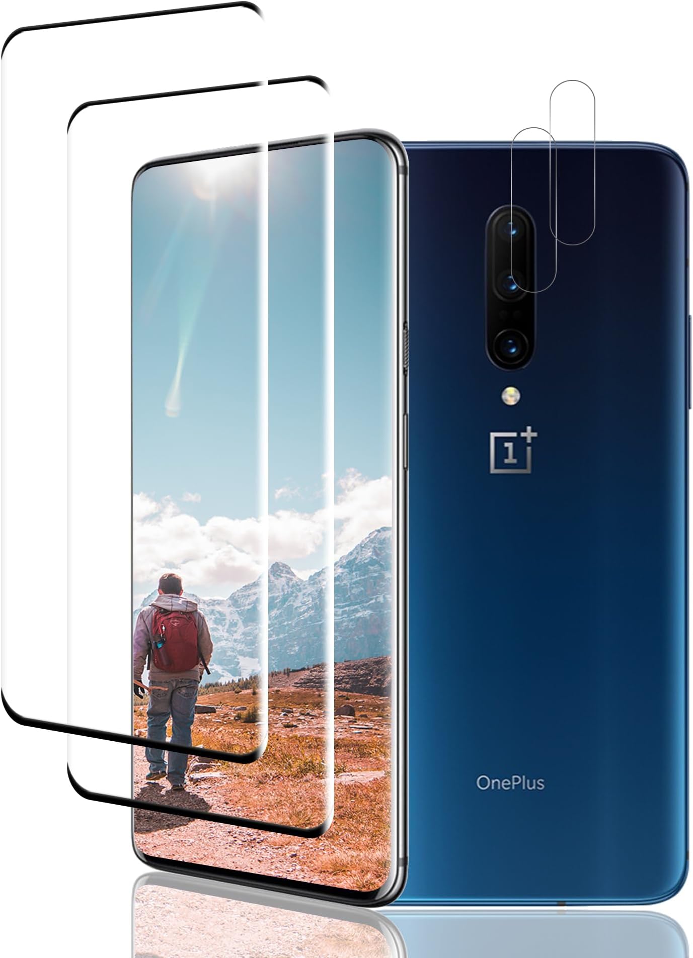 XDesign Screen Protector for OnePlus 7 Pro/OnePlus 7T Pro [2+2 Pack] Camera Lens Protector [Anti Scratch][Touch Sensitive][Bubble Free][Anti Fingerprint] Tempered Glass Film